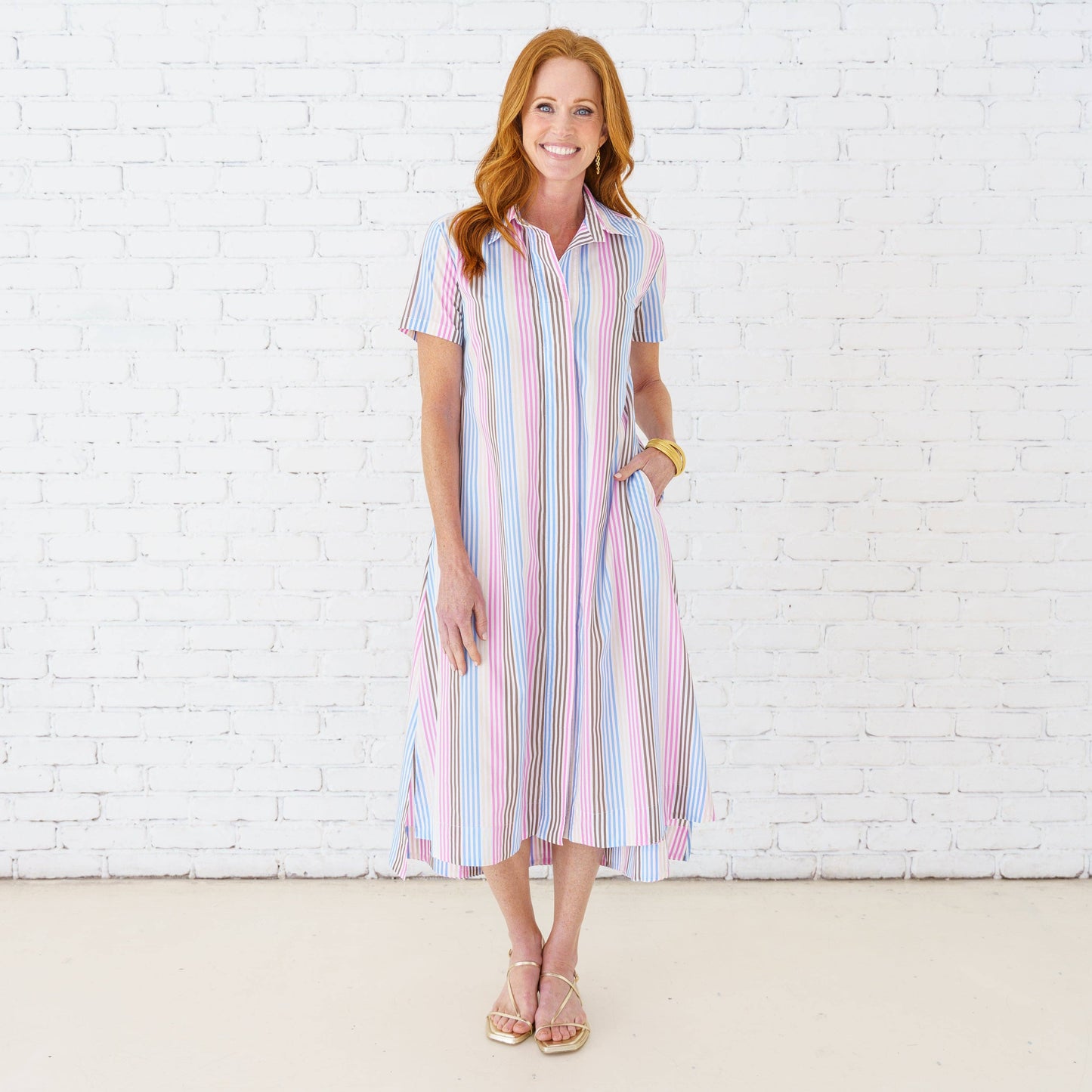 Caryn Lawn - Millie Stripe Dress Spritzy