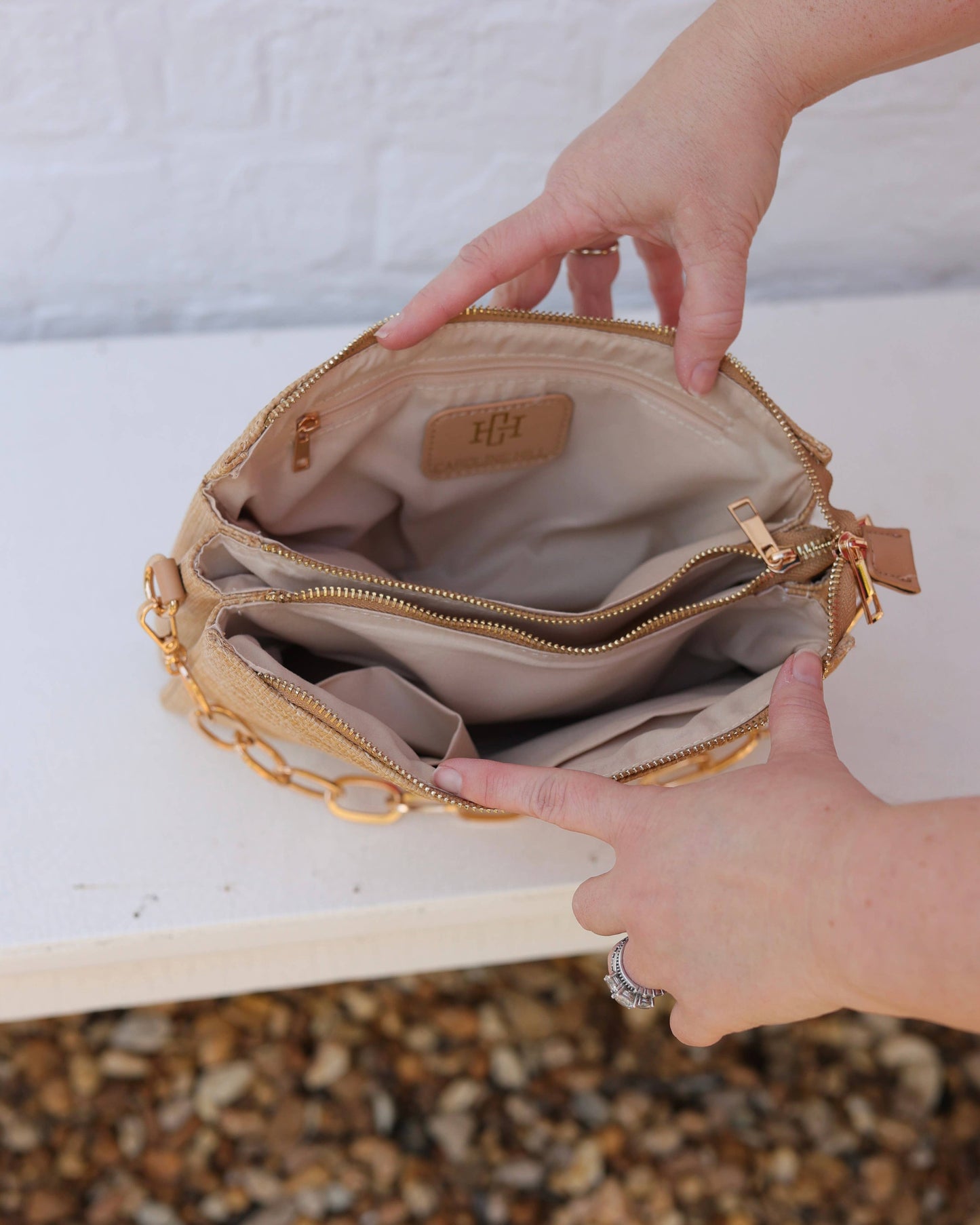 Caroline Hill - Ariana Crossbody Natural Lattice