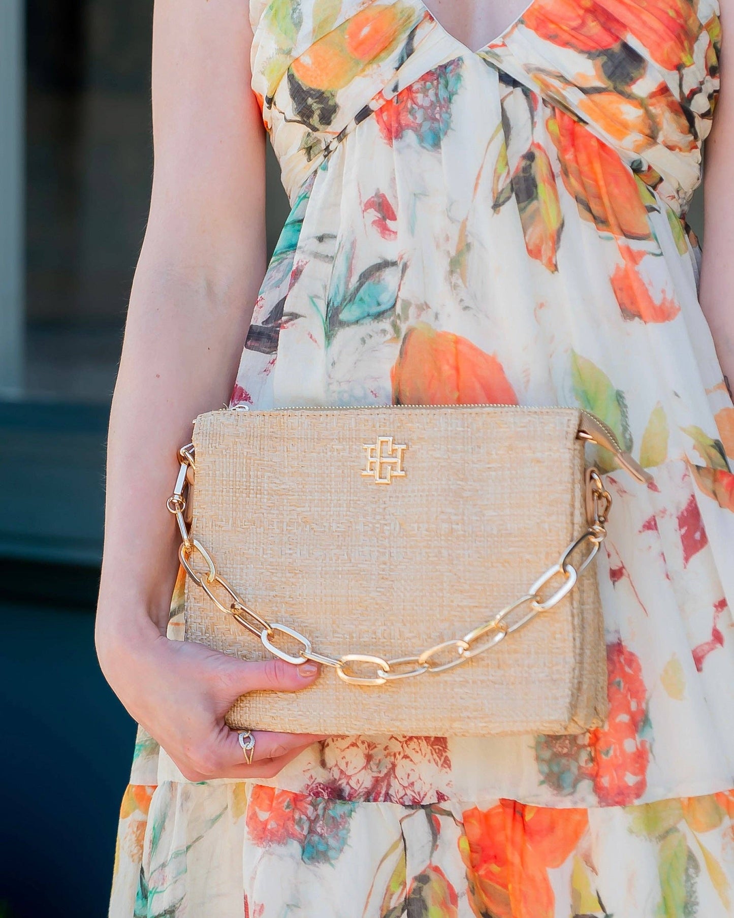 Caroline Hill - Ariana Crossbody Natural Lattice