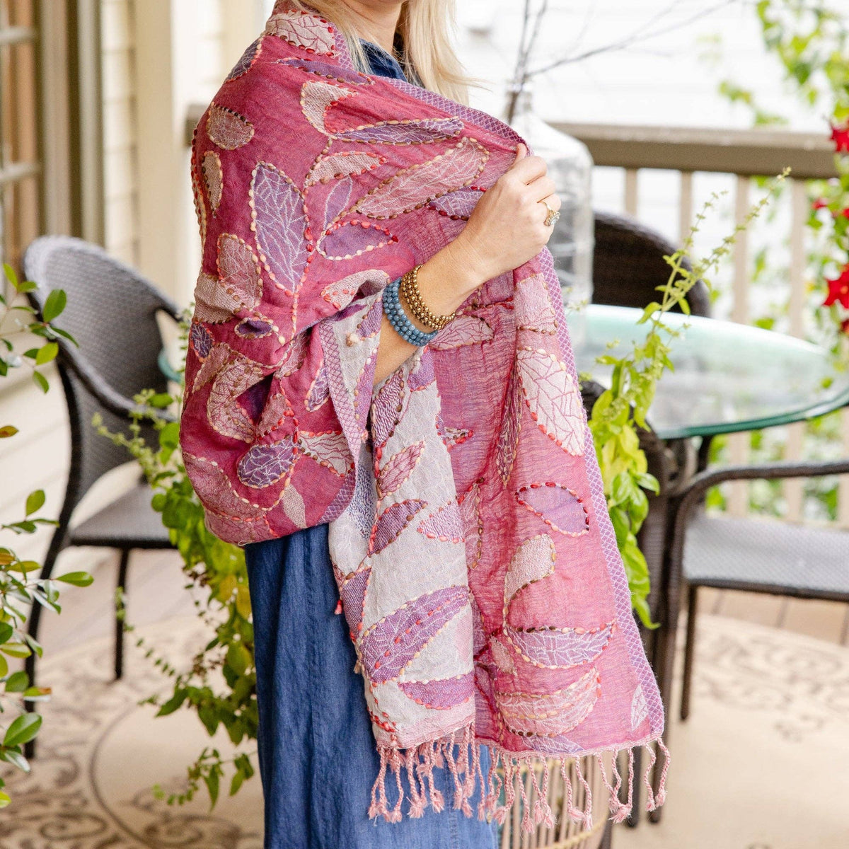 Rahab's Rope - Fields of Magenta Shawl