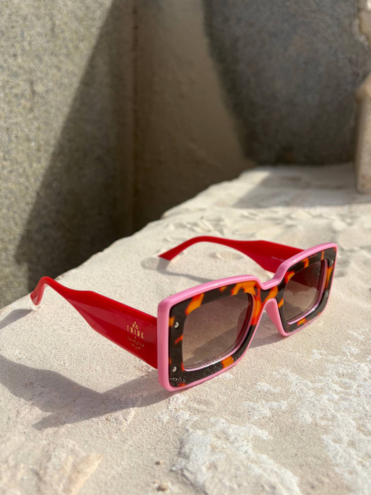 Tribe + Temple - Deco Sunglasses Pink + Red