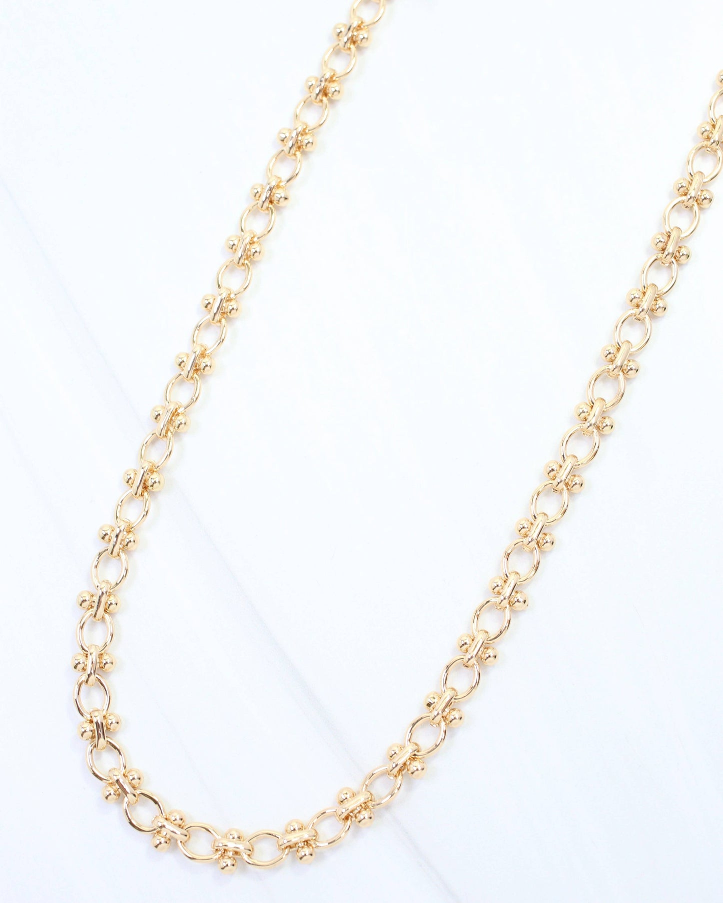 Caroline Hill - Kali Mini Ball Link Necklace Gold