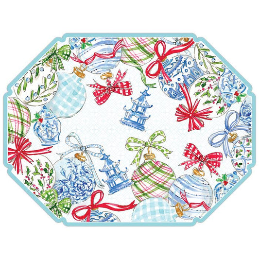 Handpainted Chinoiserie Ornaments Posh Die-Cut Placemat