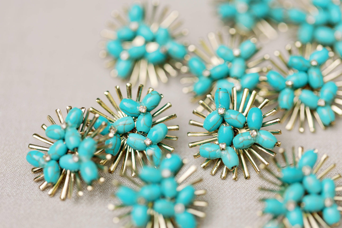 St Armands Designs of Sarasota - Turquoise Sunburst Statement Stud Earrings