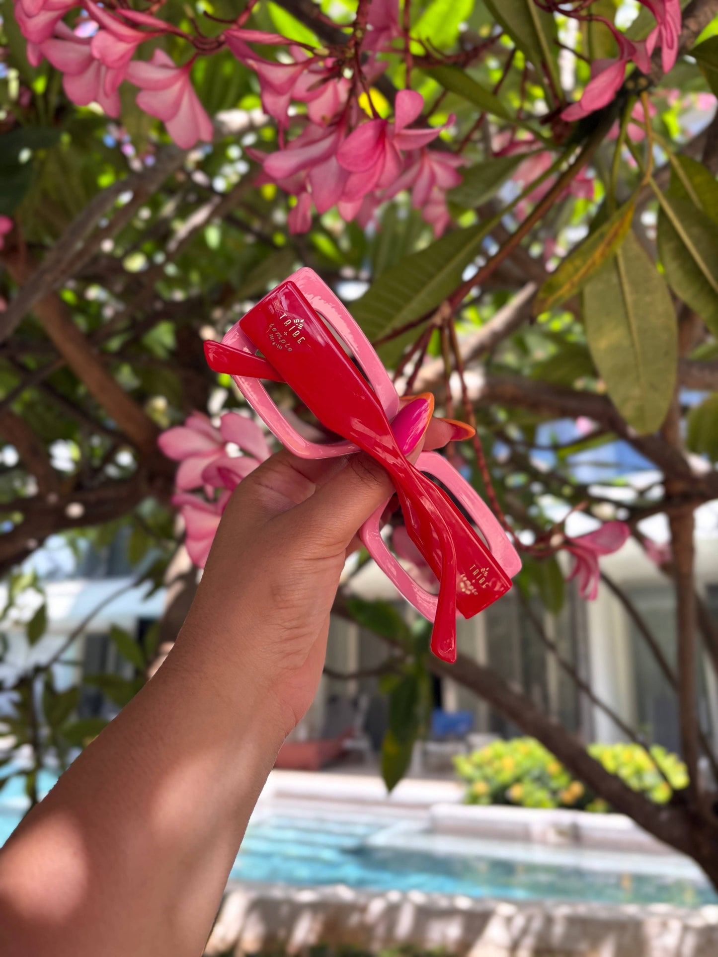 Tribe + Temple - Deco Sunglasses Pink + Red