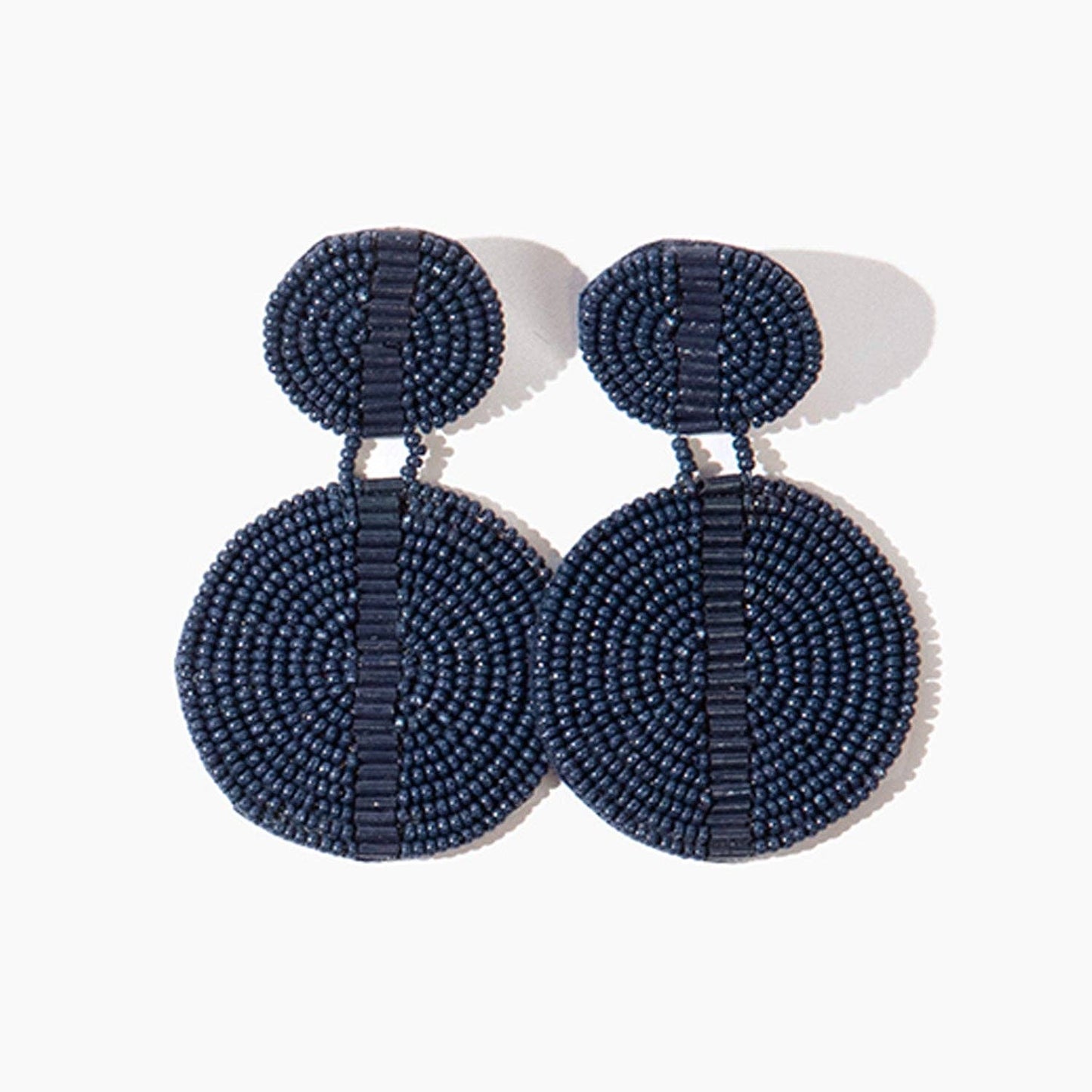 Custom Beaded Drop Disc Earrings: Blush
