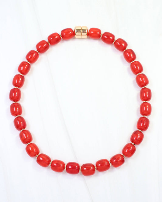 Caroline Hill - Karsyn Beaded Magnetic Necklace Red