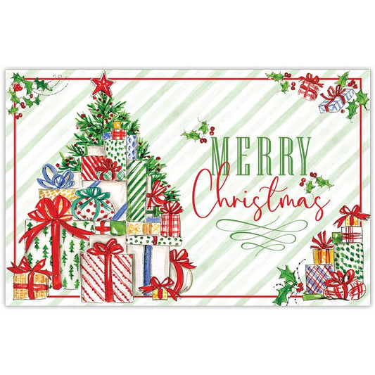 Merry Christmas Handpainted Tree with Packages Placemat