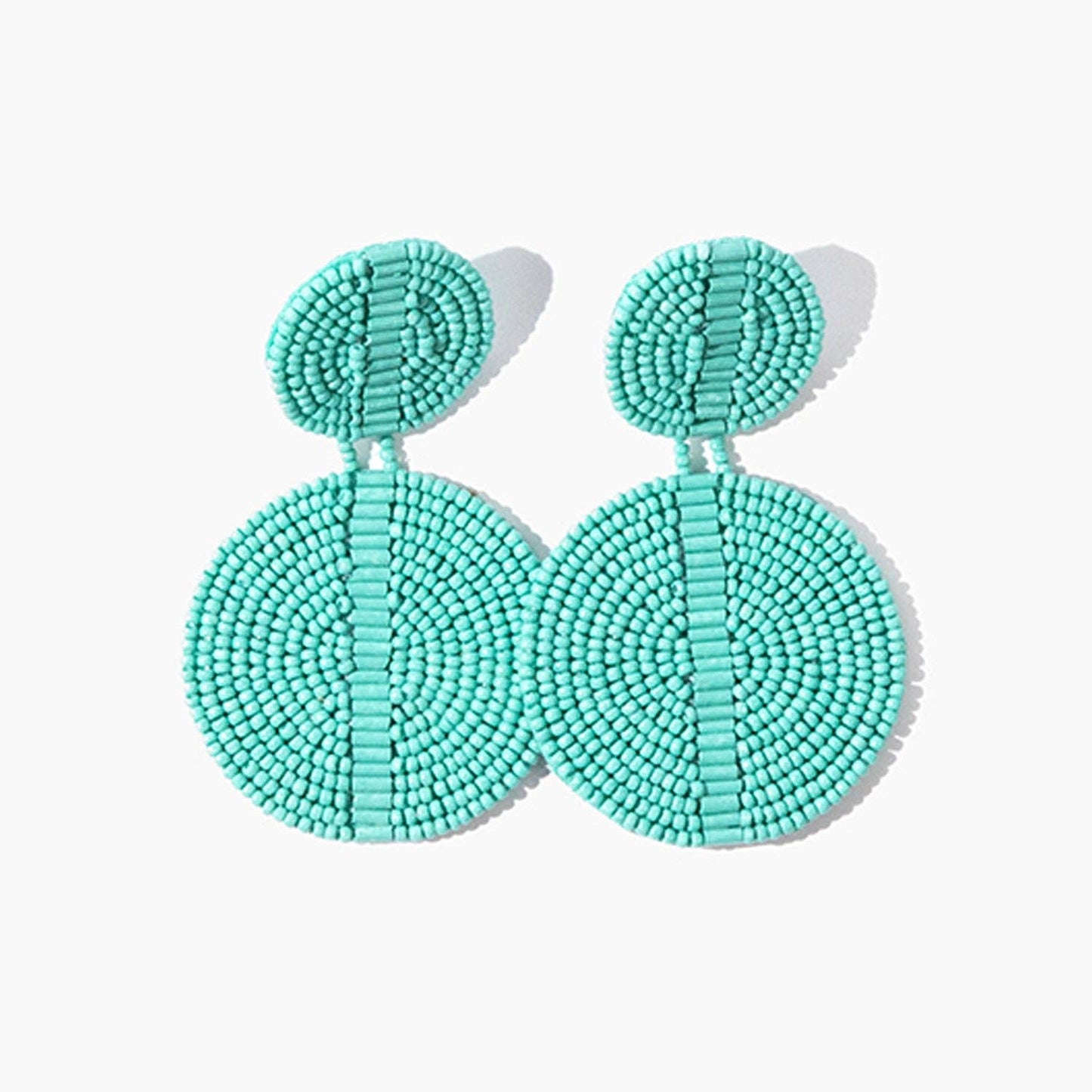 Custom Beaded Drop Disc Earrings: Blush