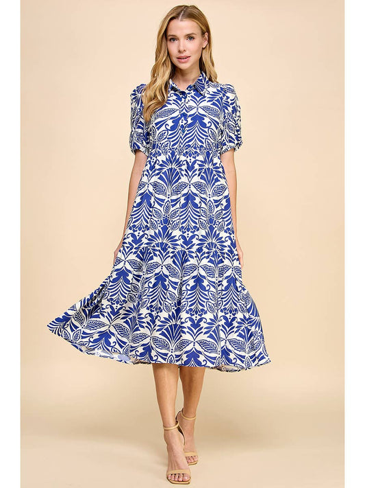 Collared Shirt Midi Dress