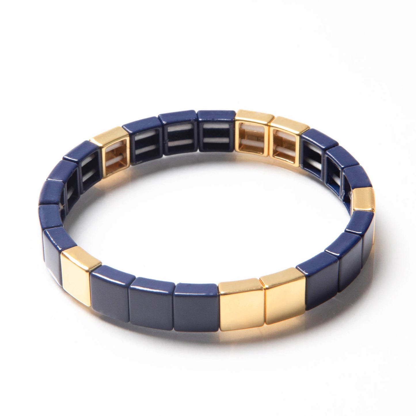 Caryn Lawn - Tile Bead Bracelet - Navy/Gold