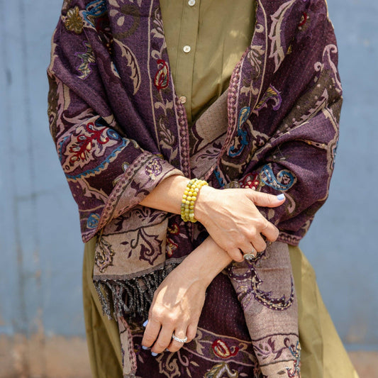 Rahab's Rope - Woven Embroidered Wool Wrap