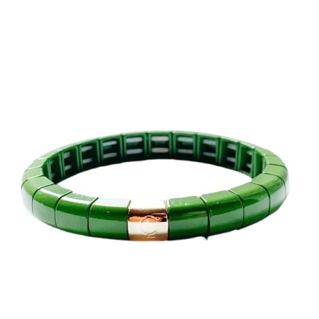 Caryn Lawn - Tile Tube Bracelet - Army Green
