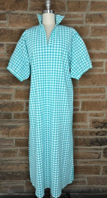 Blakely Aqua Seer Gingham Dress