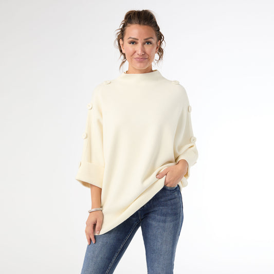 Heavenly-Luxe Elbow Sleeve Funnel Neck Top