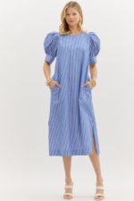 Maxi Denim Blue with White Pinstripe