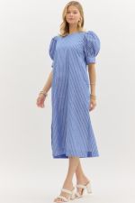 Maxi Denim Blue with White Pinstripe