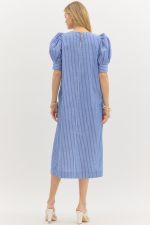 Maxi Denim Blue with White Pinstripe