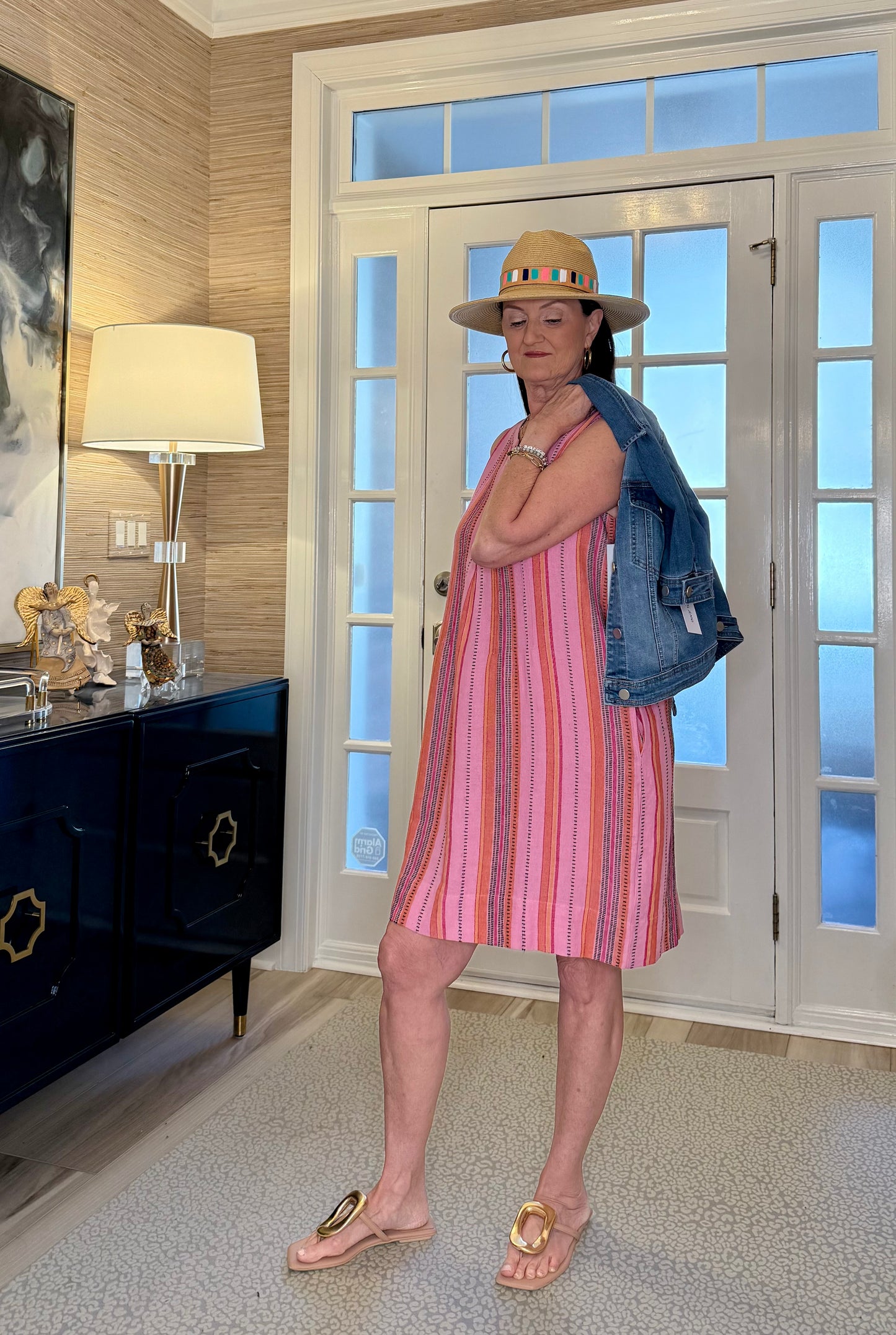 Sleeveless Dress with PinTucks and Pockets