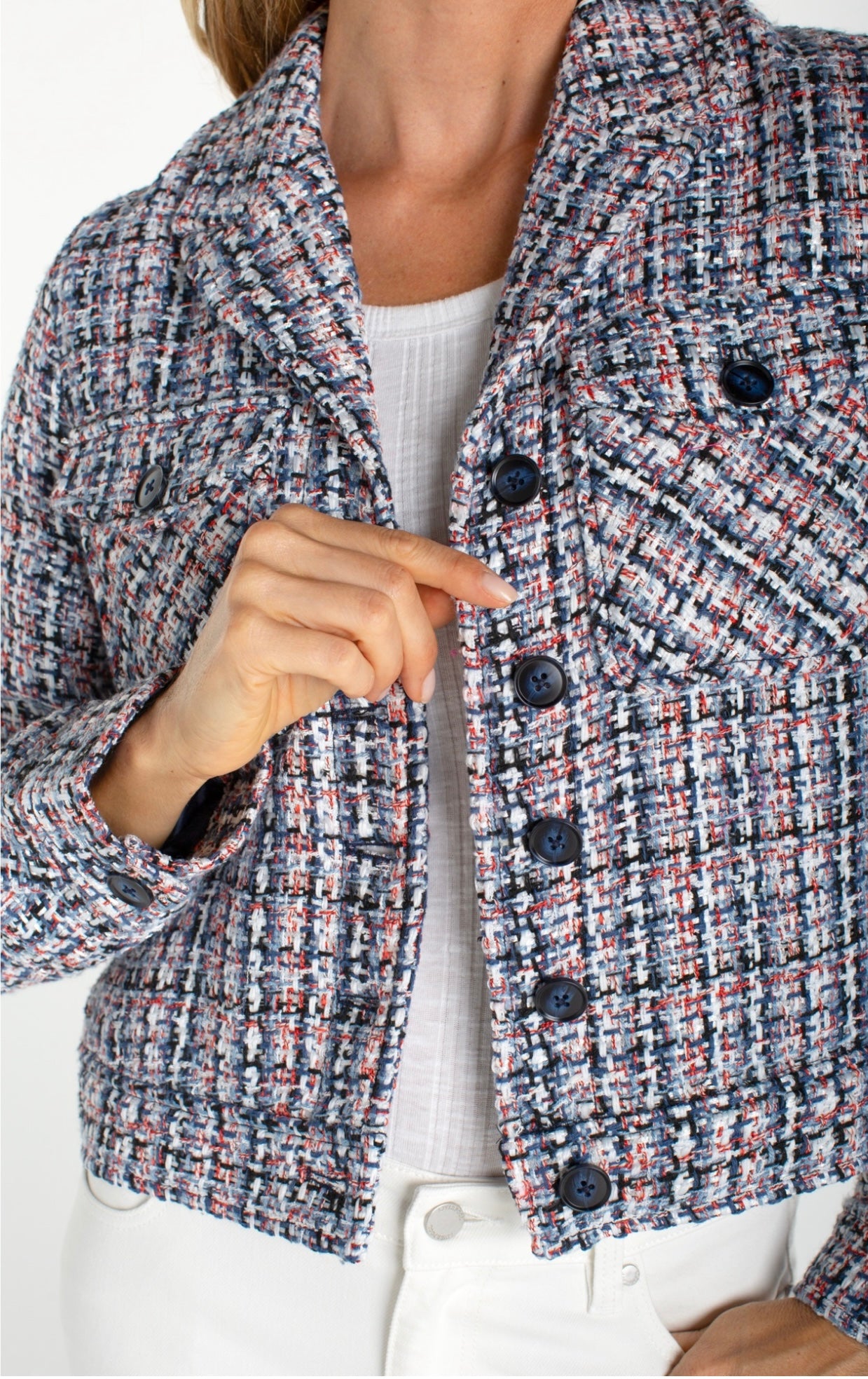Boucle Front Button Jacket