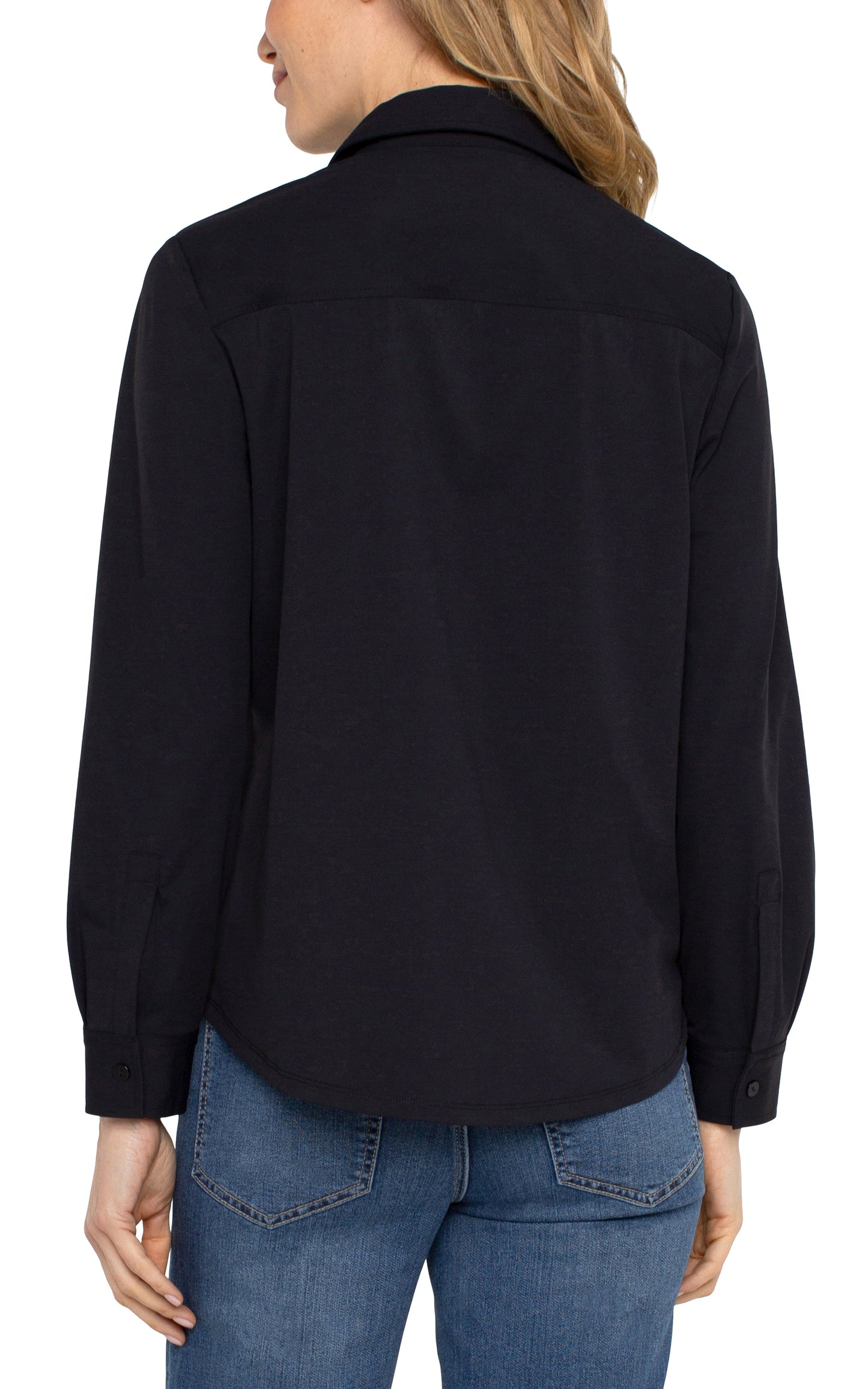 Long Sleeve Button Front Knit Shirt