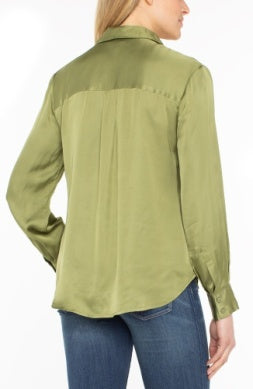 Silky Button Front Blouse