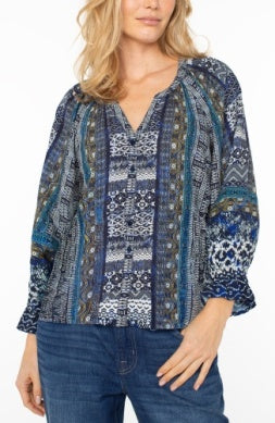 River Button Front Woven Blouse