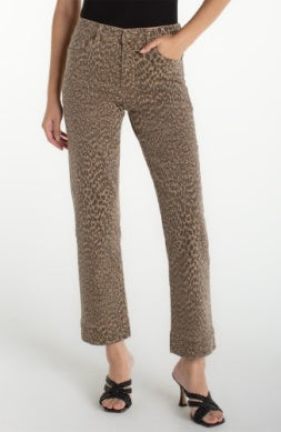 Liverpool Khaki Abstract Animal Print Pant