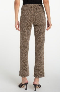 Liverpool Khaki Abstract Animal Print Pant