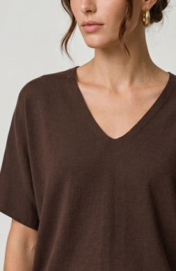 Effortless V-Neck Sweater Tee