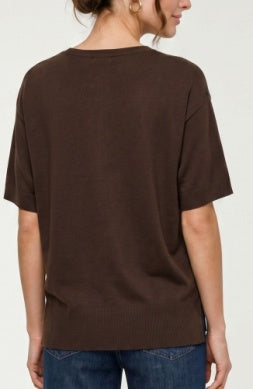 Effortless V-Neck Sweater Tee