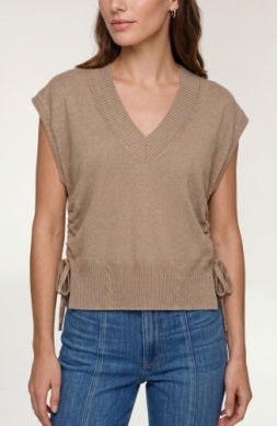 Side-Tie Chic V-Neck Sweater Vest