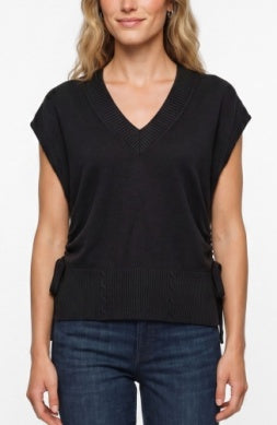 Side-Tie Chic V-Neck Sweater Vest