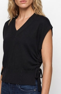 Side-Tie Chic V-Neck Sweater Vest