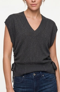 Side-Tie Chic V-Neck Sweater Vest