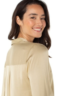 Silky Button Front Blouse