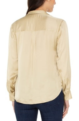 Silky Button Front Blouse