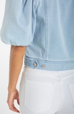Puff Sleeve Cropped Trucker Jacket