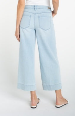 Stride Crop Wide Leg Jean with Embroidered Side Seam