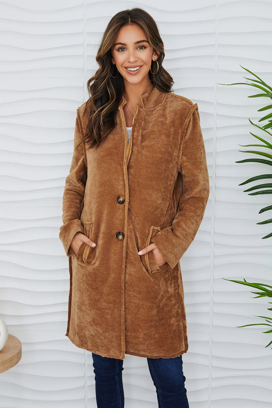 Aspen Cozy Corduroy Mid Length Jacket