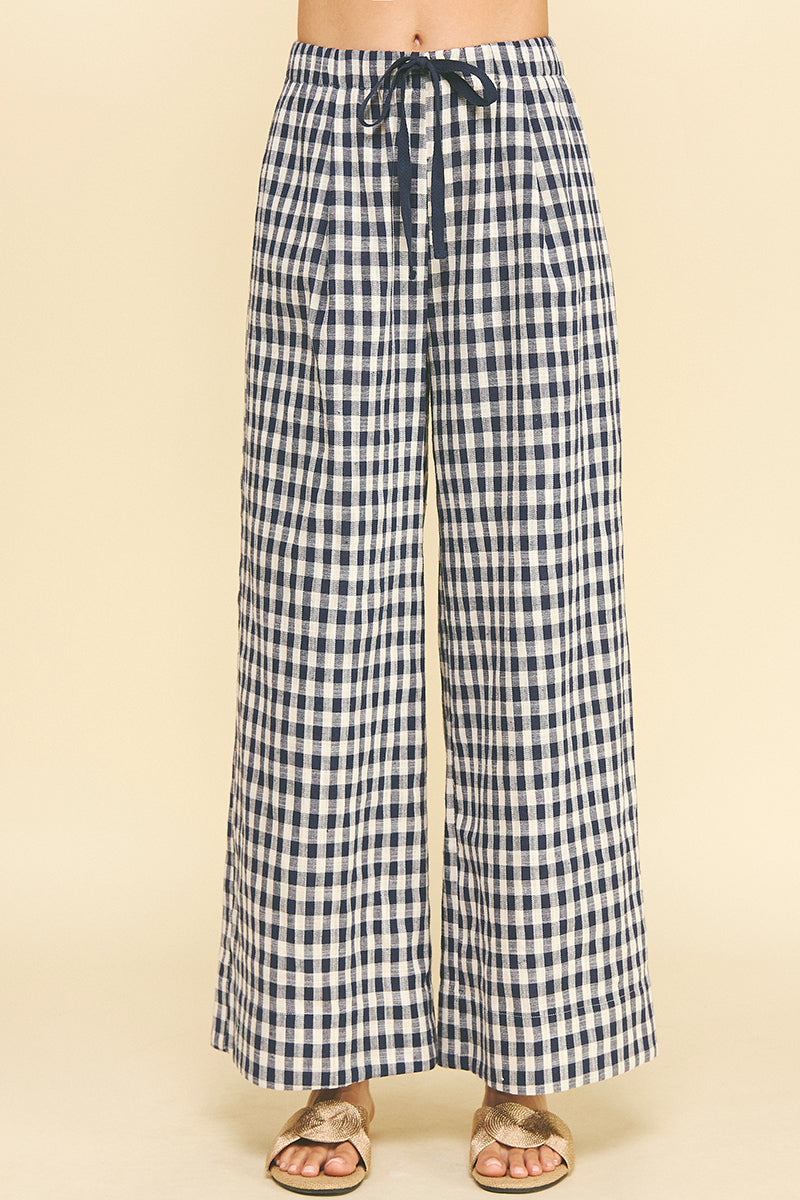 Wide Leg Checkered Pant