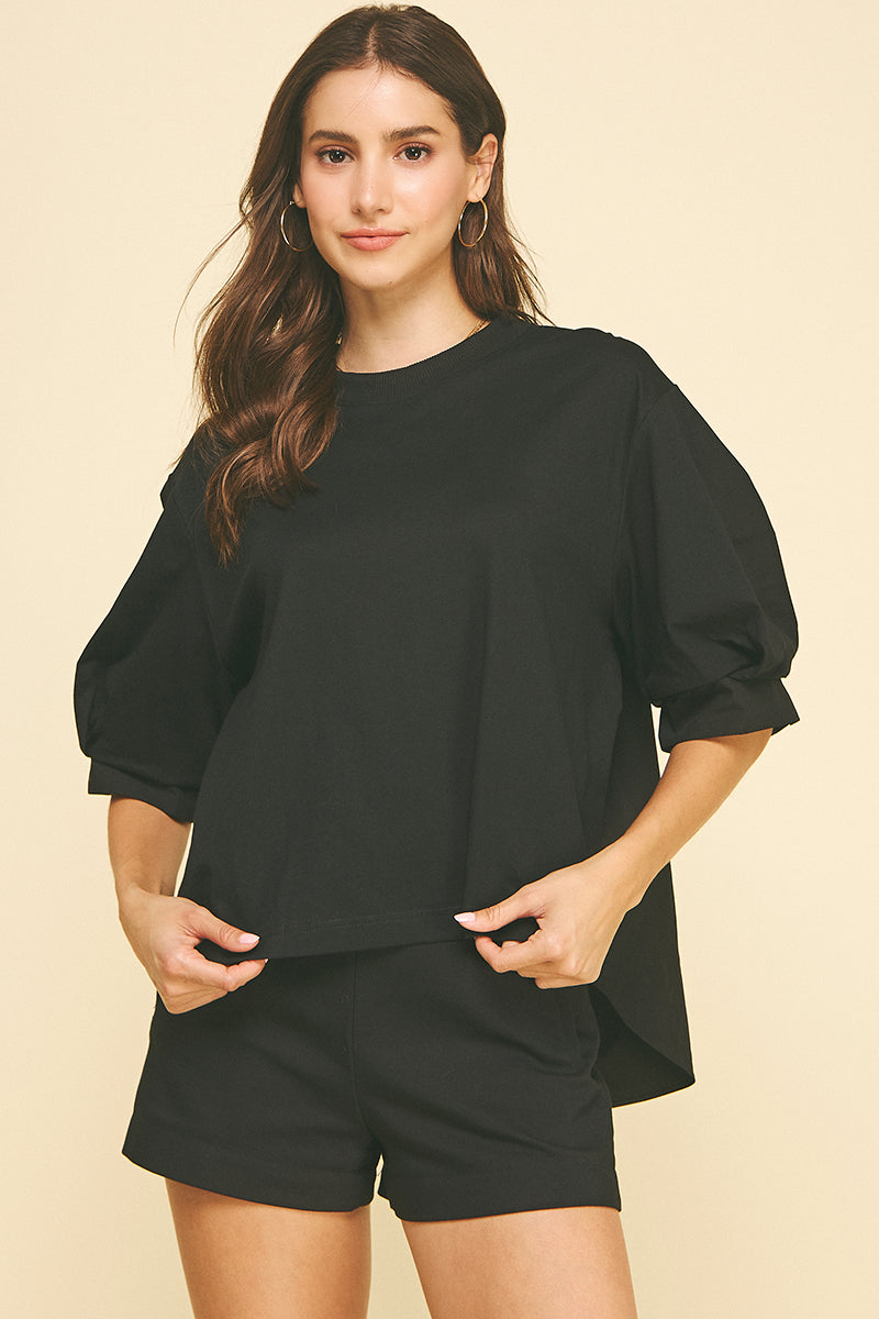 Pinch Mixed Media Blouse