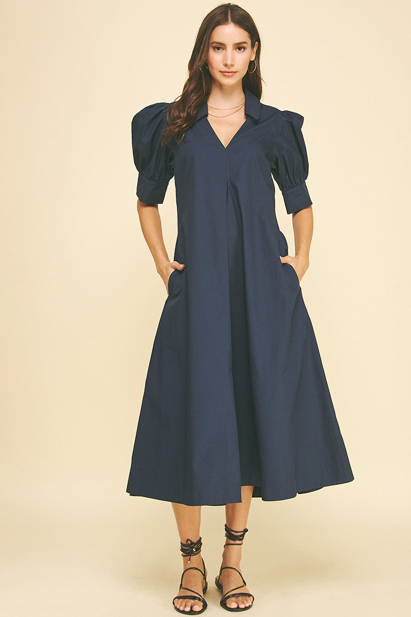 Pinch Midi Cotton Dress