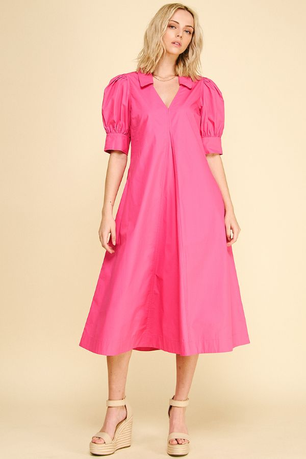 Pinch Midi Cotton Dress