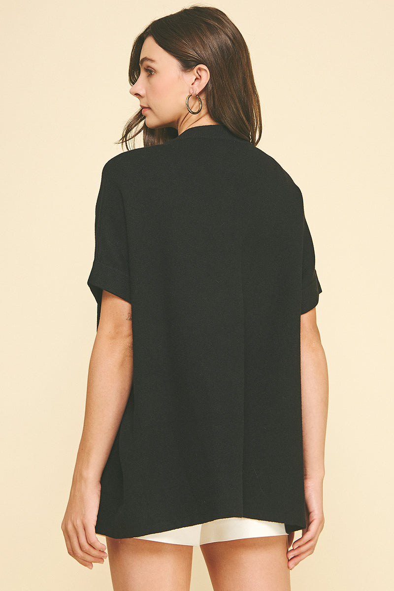 Pinch Three Button Sweater