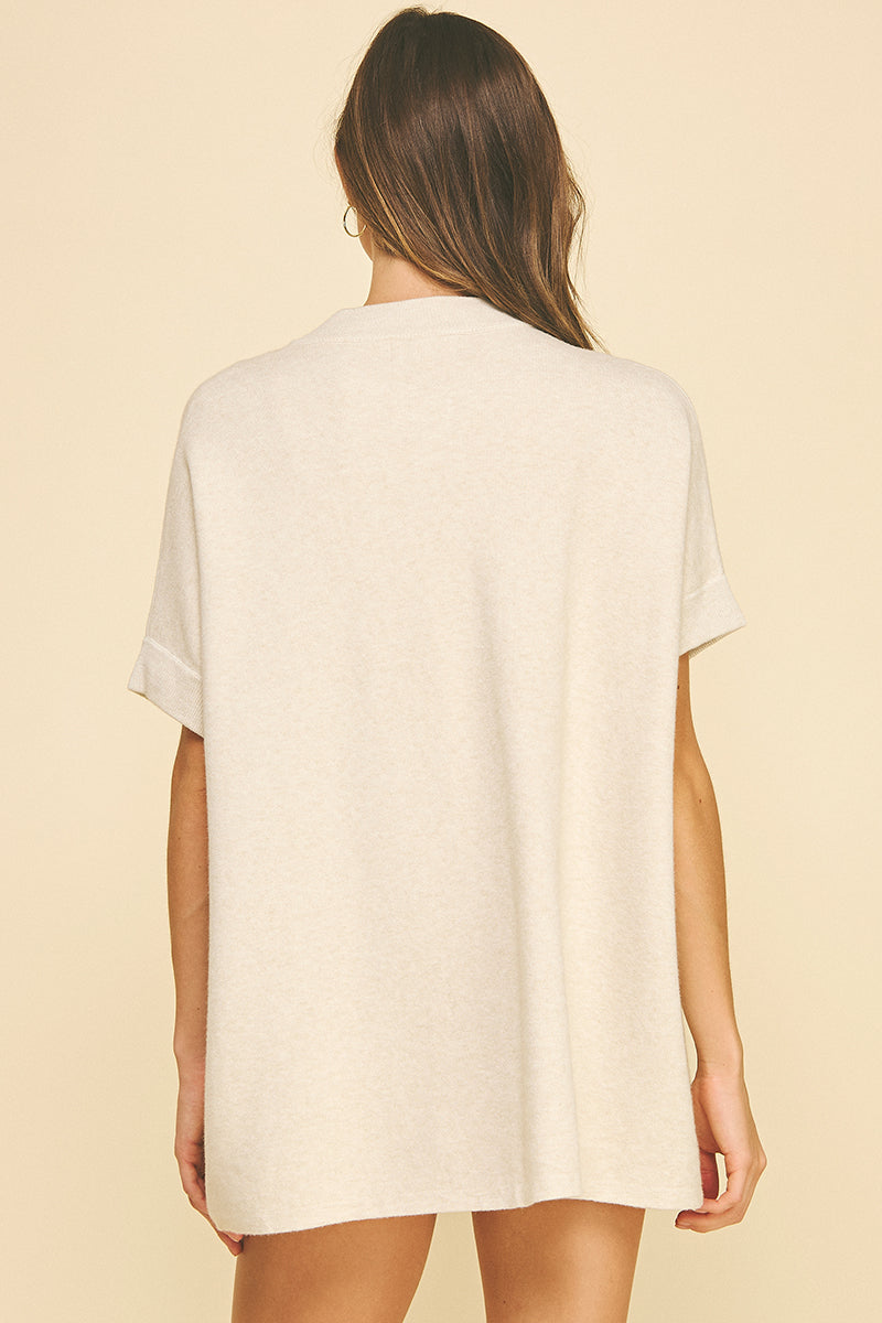 Pinch Three Button Sweater