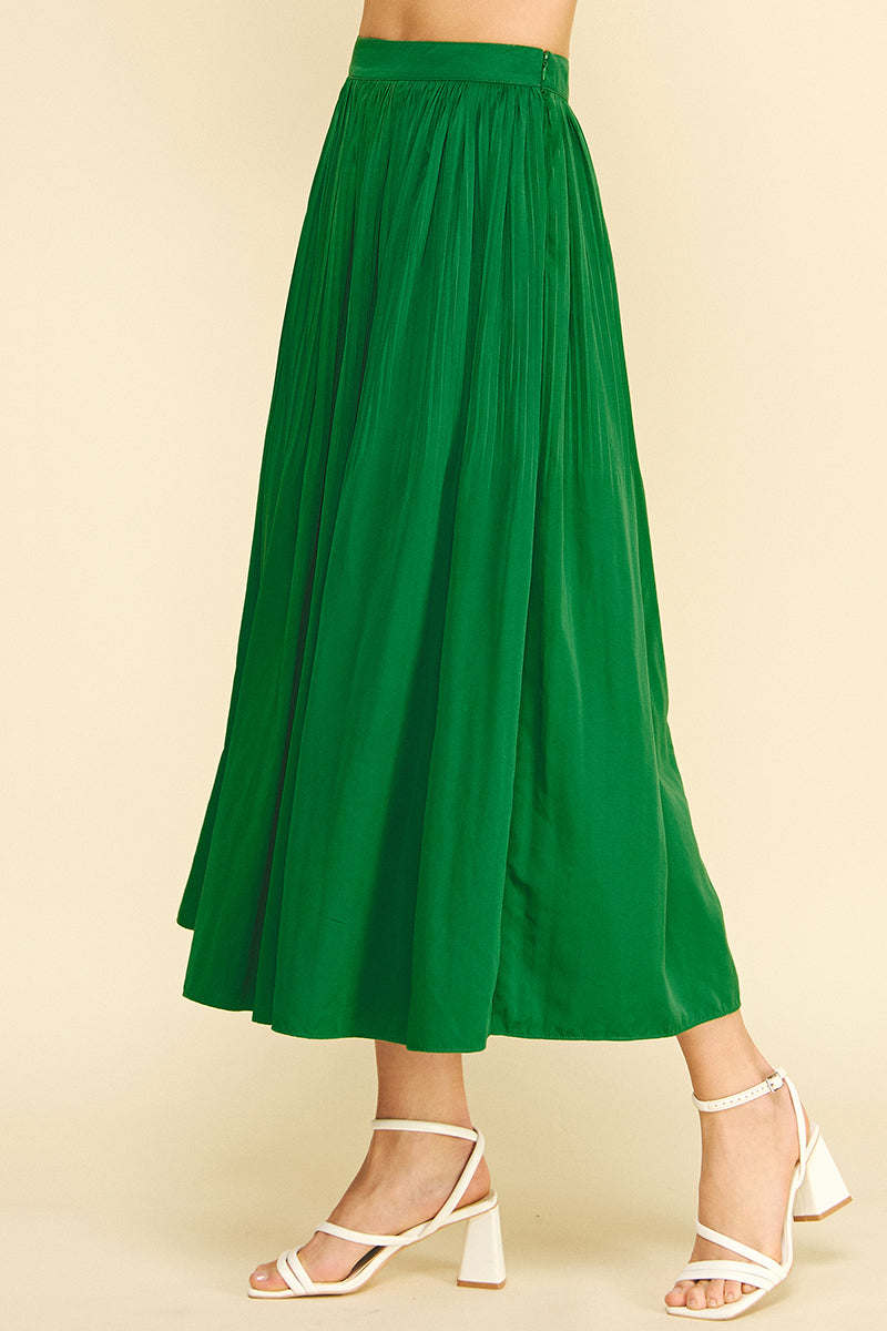 Pinch Flowing Navy A-Line Skirt