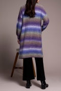 Tribal Boucle Space Dye Puff Sleeve Long Sweater