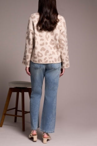 Sandstone Crew Neck Sweater with Sequins