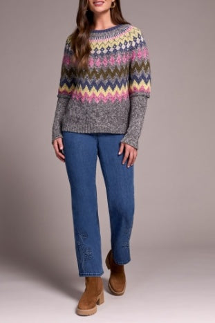 Pink Flambe Intarsia Sweater